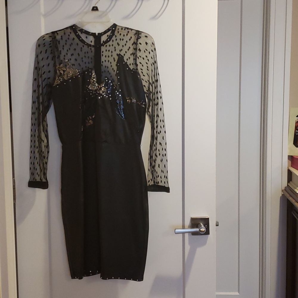 Vintage black leather dress